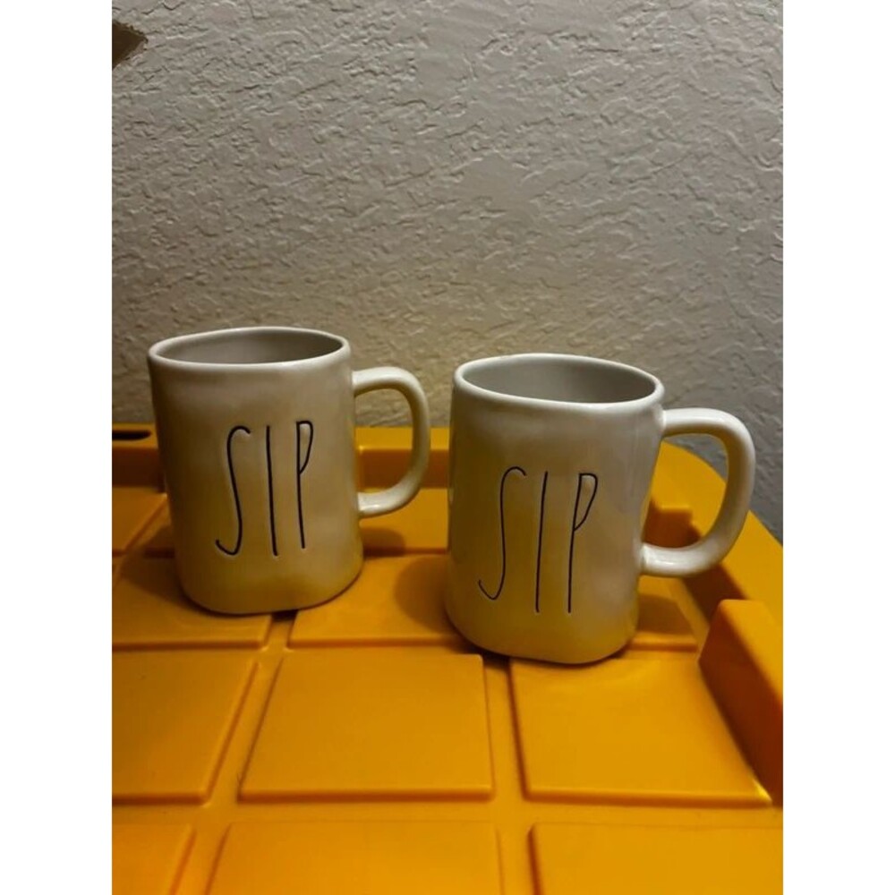 Lot of of two Magenta SIP Mug Large Letters Marked M
